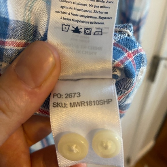 Plaid Faherty Linen Button Up - Picture 5 of 7